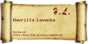 Havrilla Levente névjegykártya